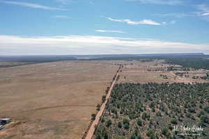 Birds eye view of property featuring a rural view