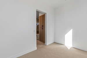 View of carpeted spare room