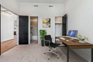 View of carpeted office space