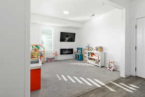 Playroom with carpet