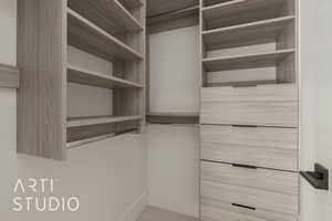 View of walk in closet