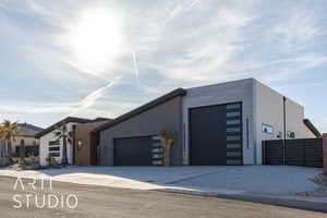 View of front of home with a garage