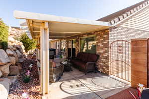 View of patio featuring an outdoor living space