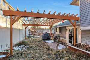 View of patio / terrace with a pergola