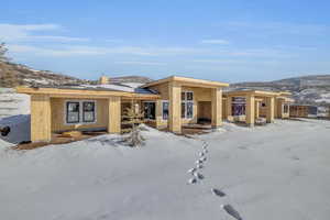 View of front of property featuring a mountain view