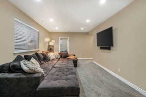 Basement featuring 9' high ceilings