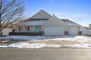 View of front facade with a garage