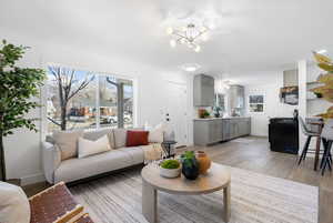 Living room featuring light hardwood / wood-style floors