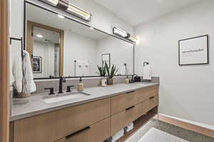 Bathroom featuring vanity