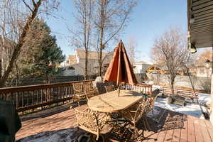 Deck featuring grilling area