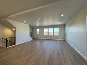 Empty room with wood-type flooring