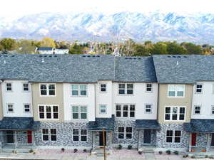 Exterior space featuring a mountain view