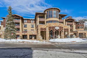 View of snow covered building