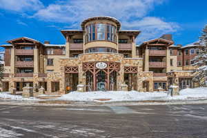 View of snow covered property