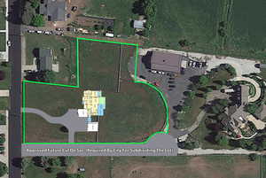 The house plan shown for scale on the lot with approximate boundaries of the approved subdivision.