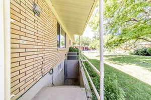 View of home's exterior with a lawn