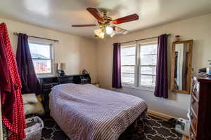 Bedroom with ceiling fan