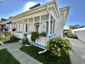 View of front of property featuring a porch