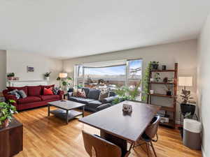 Living room and dining area