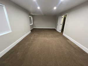 View of carpeted spare room