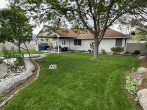 View of yard with a patio