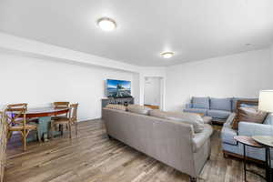 Living room featuring light hardwood / wood-style floors