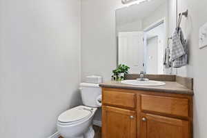 Bathroom with vanity and toilet