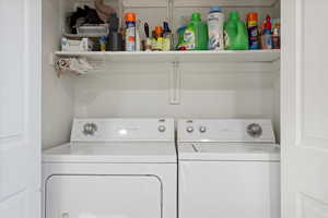 Laundry area featuring washing machine and dryer