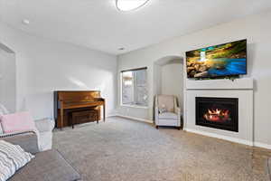 View of carpeted living room