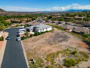 Drone / aerial view with a mountain view