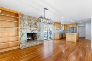 Beautiful updated kitchen and dining area.