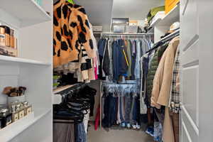 Spacious closet featuring carpet floors