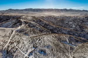 Birds eye view of property featuring a mountain view