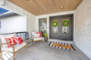 Entrance to property with french doors