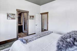 Bedroom featuring hardwood / wood-style flooring