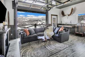 Living room featuring wood-type flooring