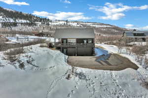 Exterior space featuring a mountain view