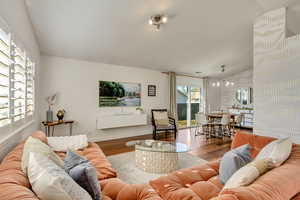 Living room featuring wood-type flooring