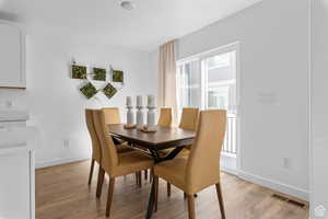 Dining room featuring light hardwood / wood-style floors