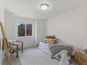 View of carpeted bedroom