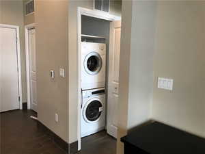 Laundry room with stacked washer / drying machine