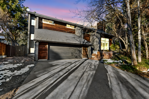 Contemporary house with a garage