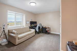 Interior space featuring a textured ceiling