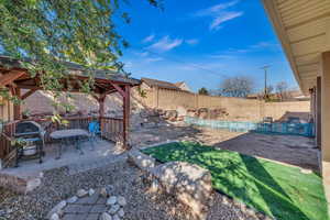 View of yard featuring a gazebo and a patio