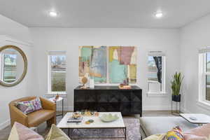 Living room featuring hardwood / wood-style flooring