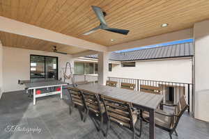 View of patio / terrace featuring ceiling fan