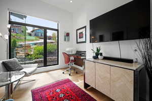 Office space featuring light hardwood / wood-style flooring