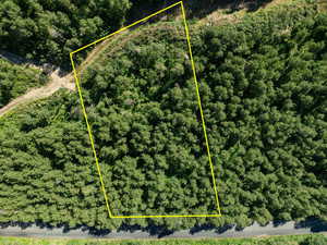 Aerial overview of property's location with property boundaries highlighted