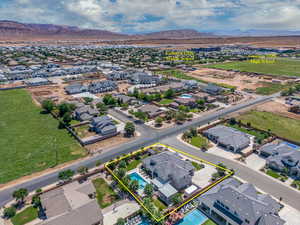 Bird's eye view featuring a mountain view