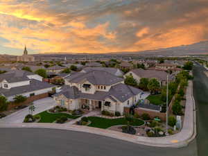 View of aerial view at dusk